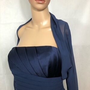 David’s Bridal dark blue floor length, wor…
